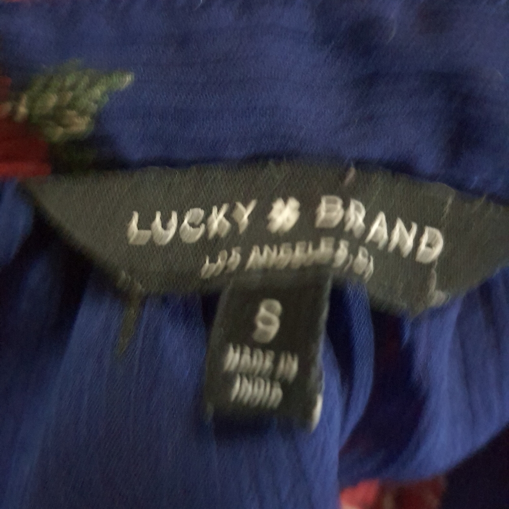 New Lucky Brand Sheer Floral Blouse Small - Picture 4 of 5